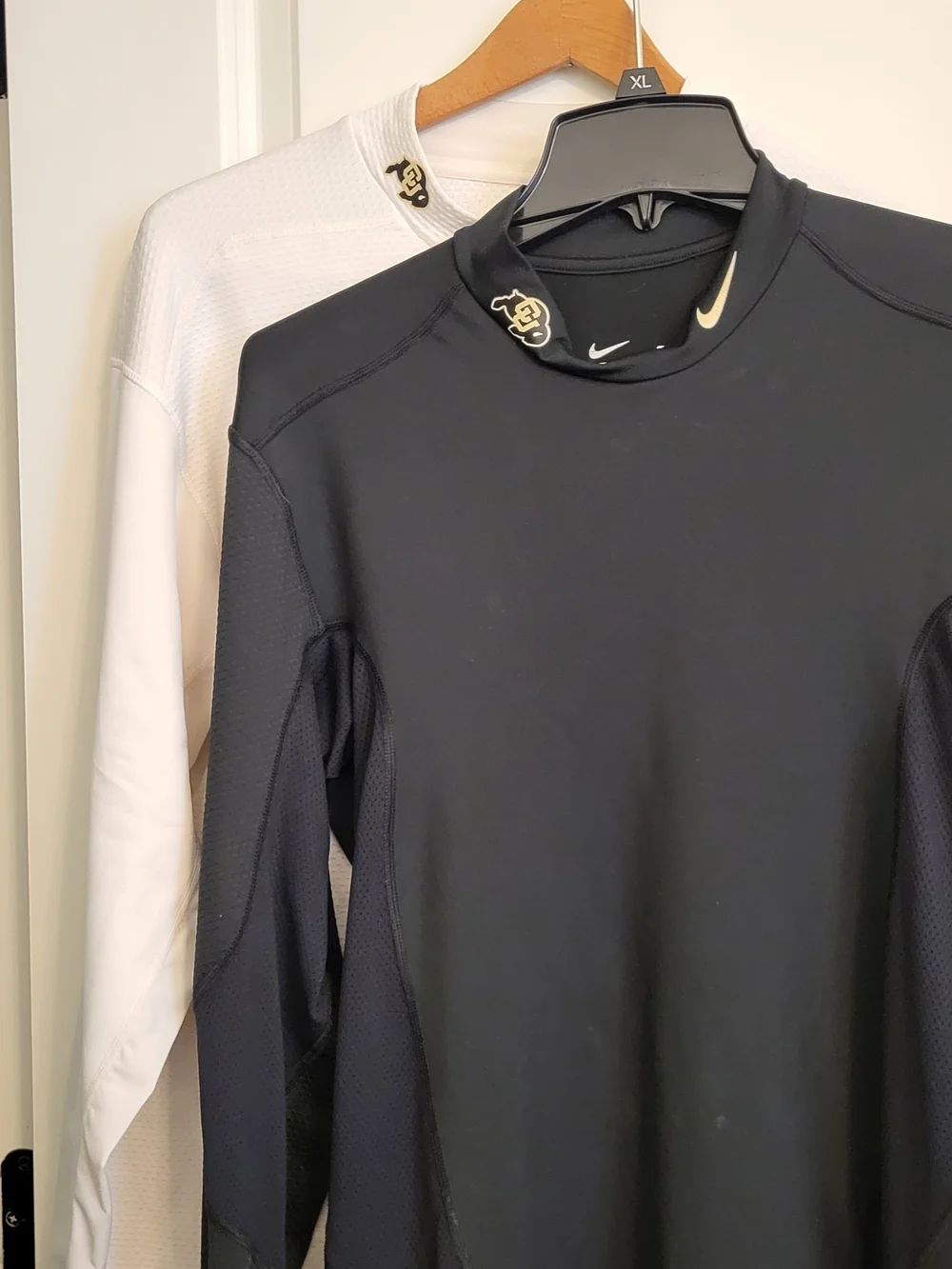 Nike Compression Shirts.  University Of Colorado Logo.  Set Of 2.  White/Black